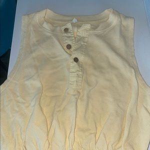 Free People Bodysuit Size S Color Pale Yellow